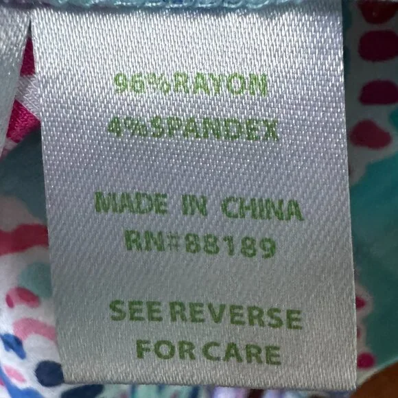 EUC Lilly Pulitzer BELLINA WRAP DRESS Shell Me About It Blue Pink  Women's Large - Picture 12 of 12